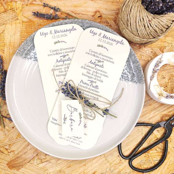Menu piccolo carta riciclata LAVANDA LOVERS